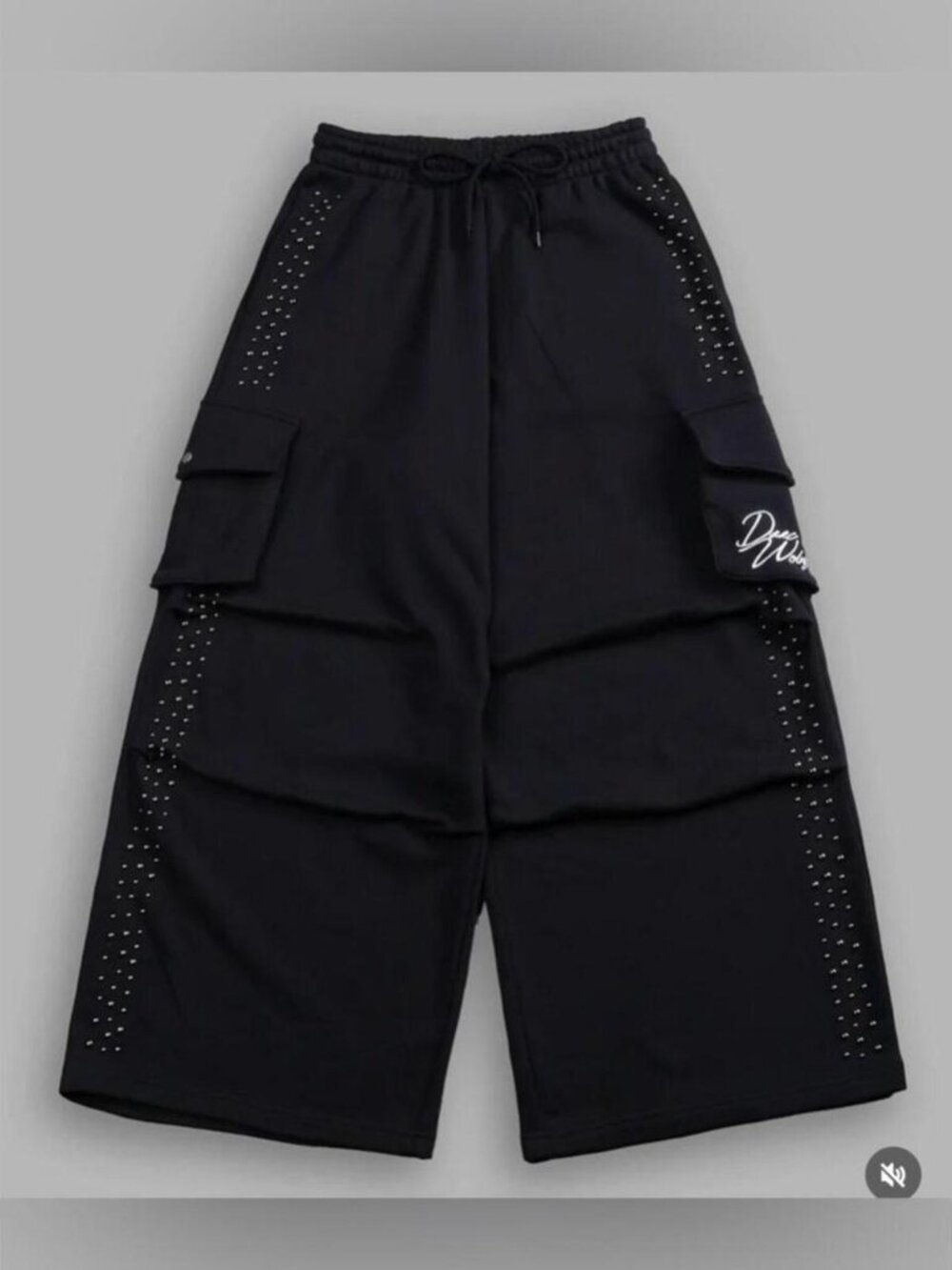Darc Stud Mia Cargo Sweat Pants in Black - S